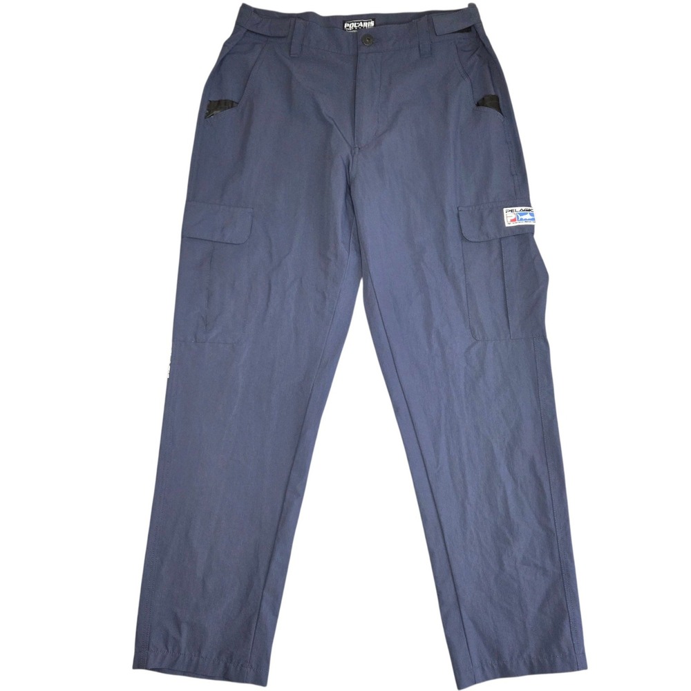 Pelagic Polaris Performance Fishing Pants Mens 36 Navy Blue Cargo Ripstop